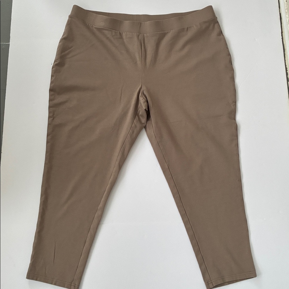 Philosophy Woman Classic Brown Pull On Elastic Waist Pants 3X